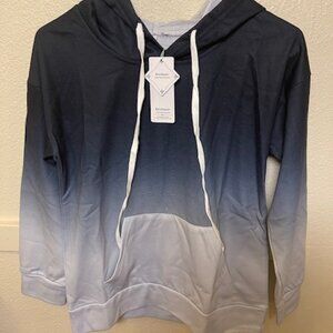 Tie dye Black and Gray Hoodie (XS)
